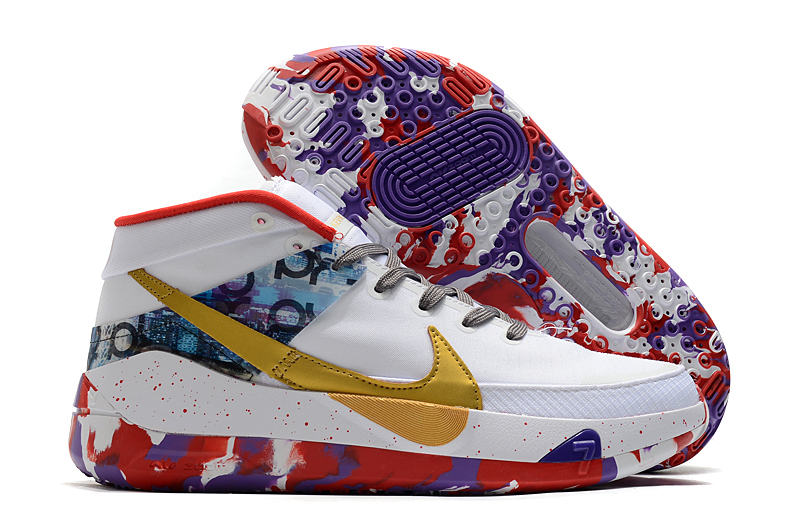 Men's Running weapon Kevin Durant 13 White/Multi-Color Shoes 011